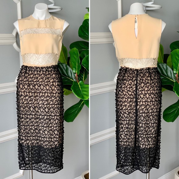 Adam Lippes Moroccan Lace Inset Silk Blouse Size Medium - Picture 11 of 13